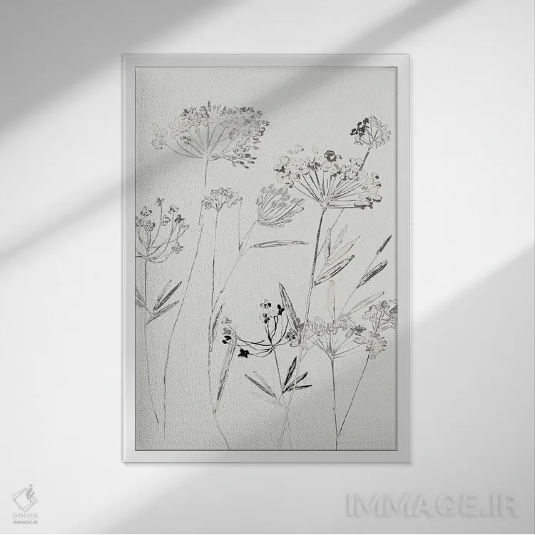 تابلو ظریف سفید II اثر آسیا جنسن - نمای قابدار سفید