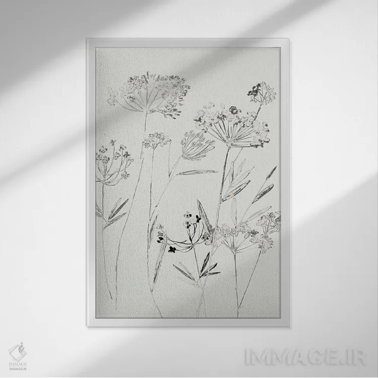 تابلو ظریف سفید II اثر آسیا جنسن - نمای قابدار سفید