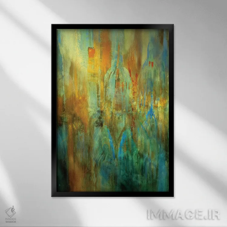 تابلو بالای پشتبامها اثر آنت شموکر - نمای قابدار مشکی