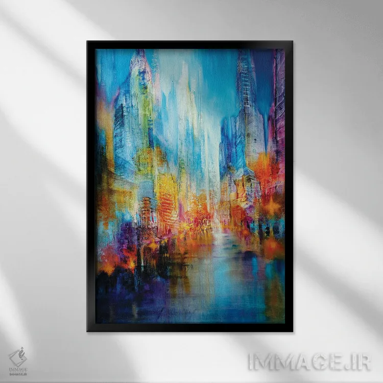 تابلو شهر بزرگ اثر آنت شموکر - نمای قابدار مشکی