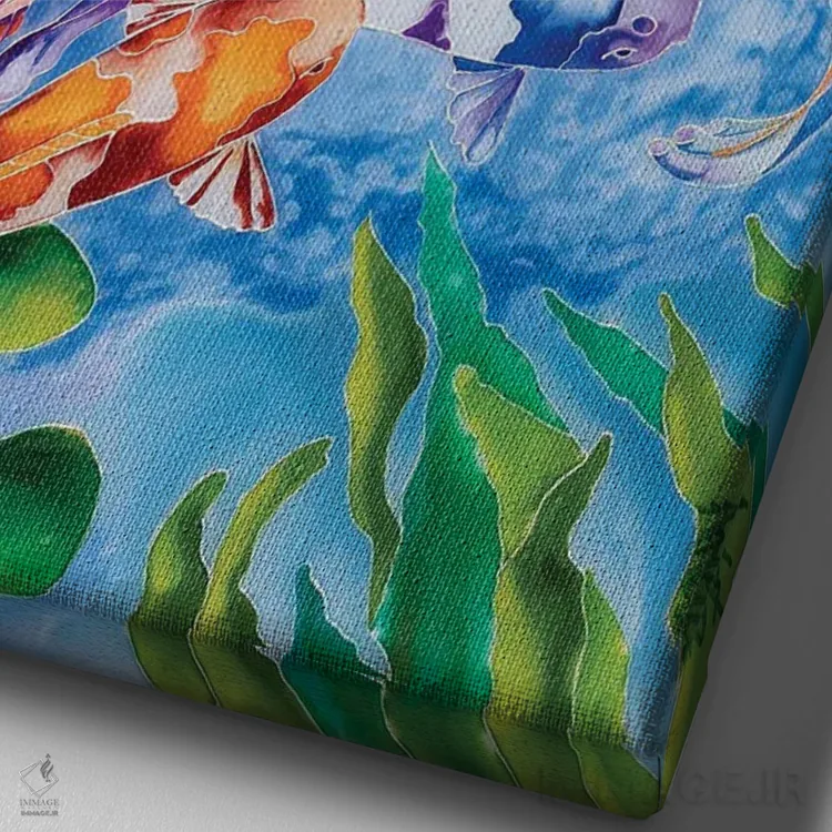 تابلو ماهی کندی اثر آرلت اسمولکو - نمای نزدیک بافت بوم