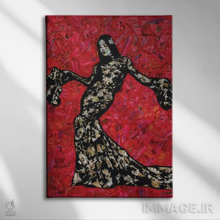 تابلو طلا و تور اثر امی اسمیت - نمای روبهرو روی دیوار