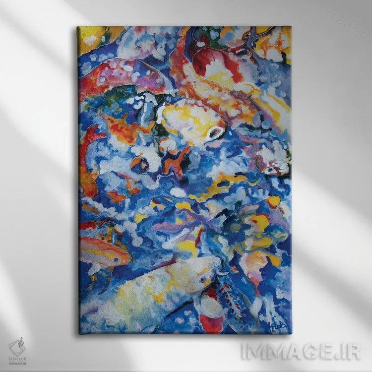 تابلو کوی زرد اثر آرلت اسمولکو - نمای روبهرو روی دیوار