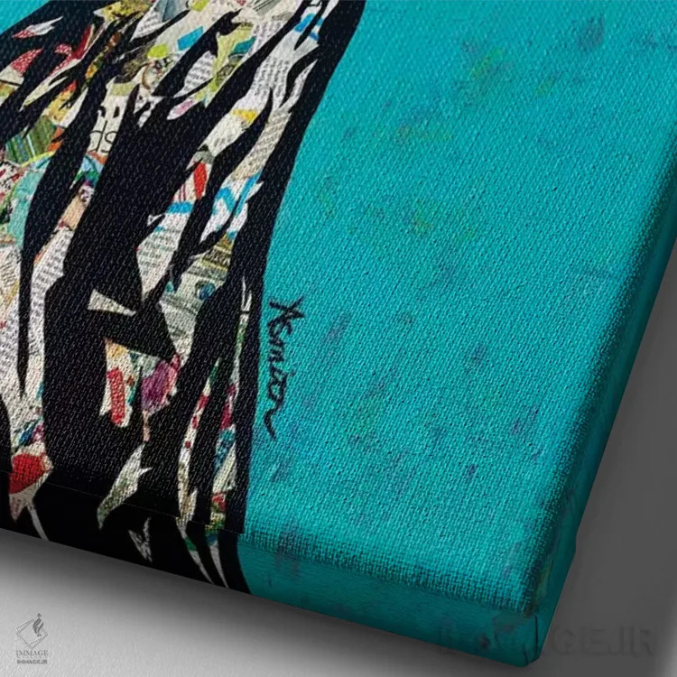 تابلو کماندار اثر امی اسمیت - نمای نزدیک بافت بوم