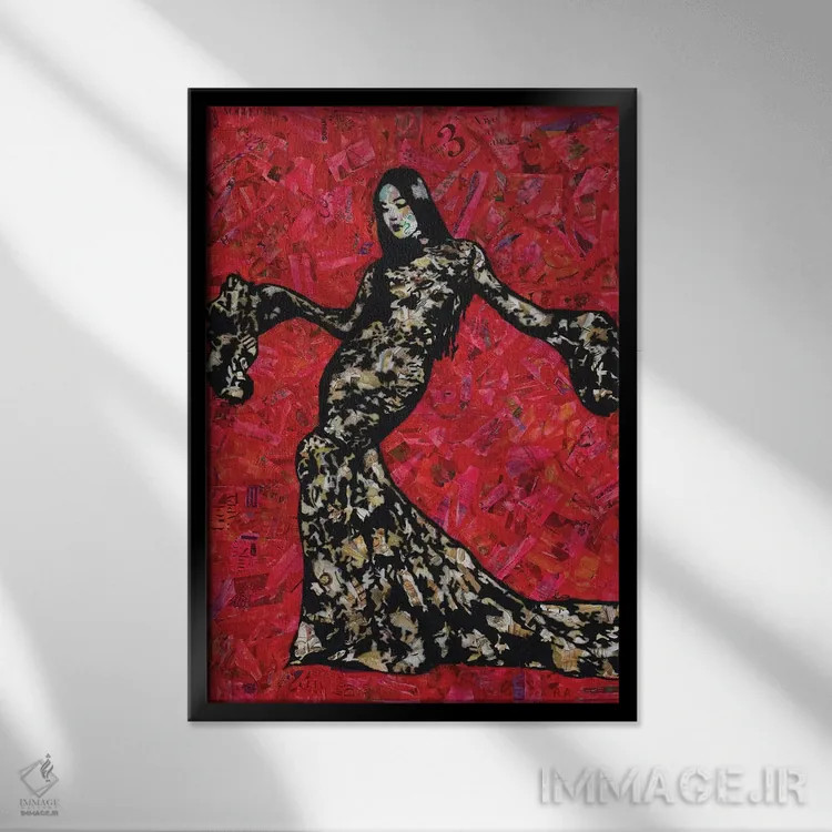 تابلو طلا و تور اثر امی اسمیت - نمای قابدار مشکی