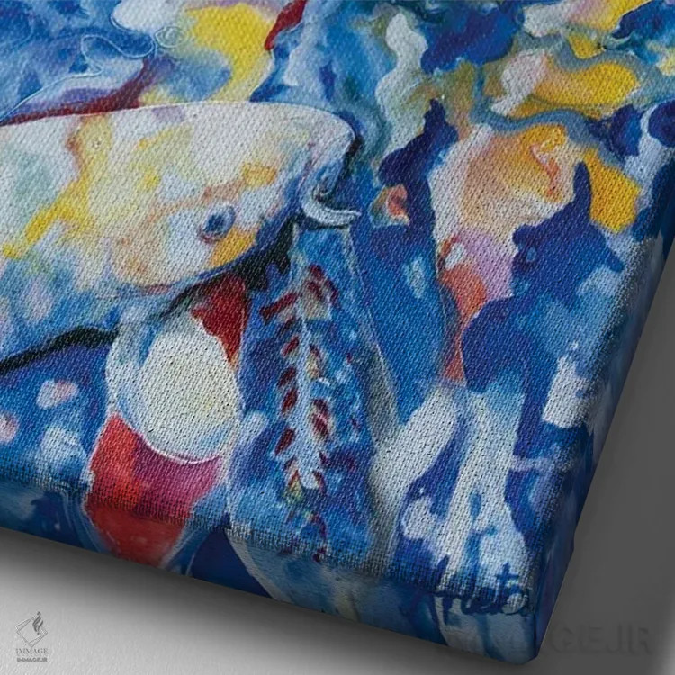 تابلو کوی زرد اثر آرلت اسمولکو - نمای نزدیک بافت بوم