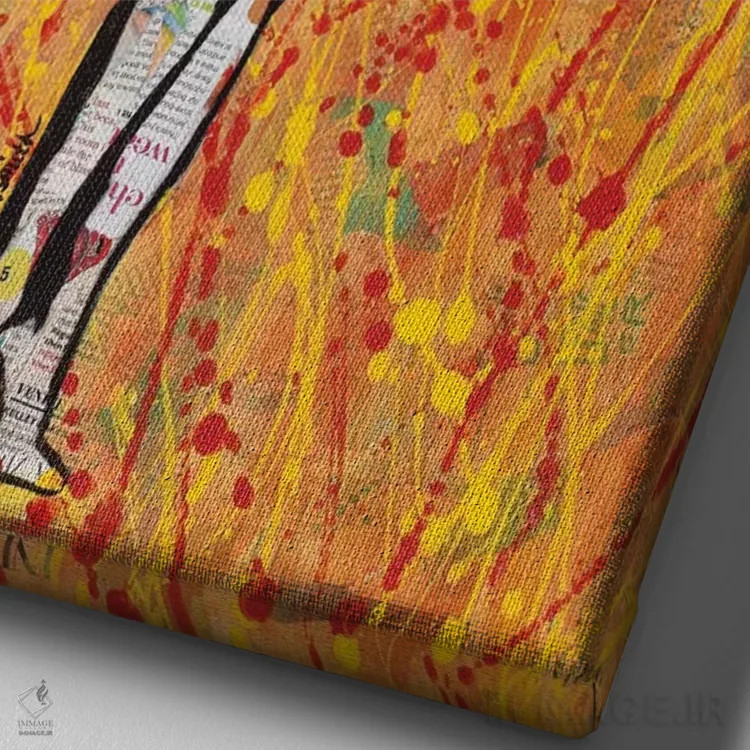 تابلو رقصندهٔ آتش اثر امی اسمیت - نمای نزدیک بافت بوم
