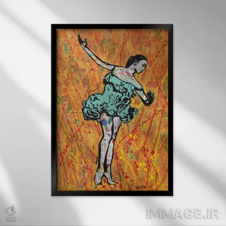 تابلو رقصندهٔ آتش اثر امی اسمیت - نمای قابدار مشکی