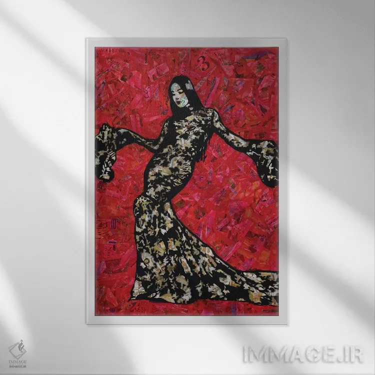 تابلو طلا و تور اثر امی اسمیت - نمای قابدار سفید