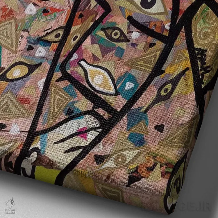 تابلو چشمها به تو اثر امی اسمیت - نمای نزدیک بافت بوم