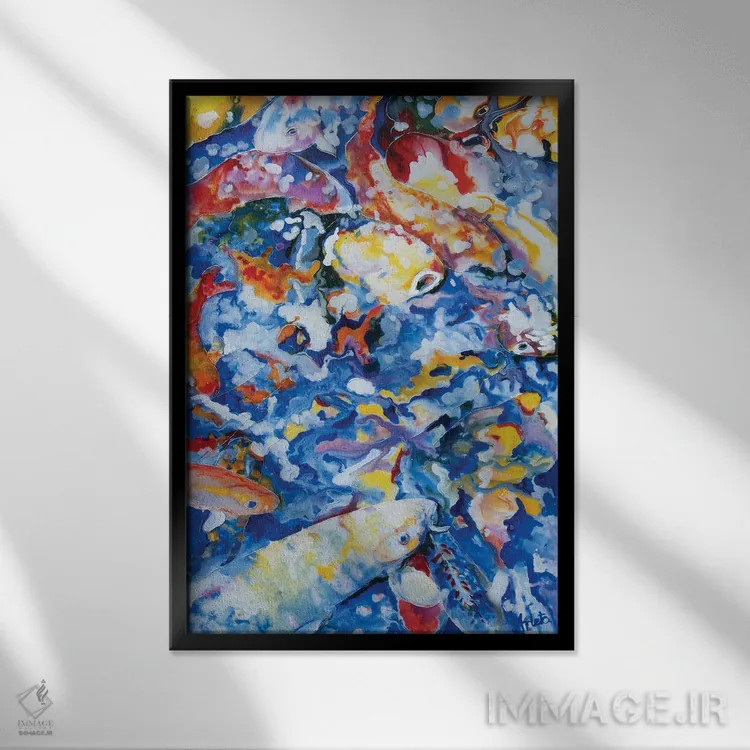 تابلو کوی زرد اثر آرلت اسمولکو - نمای قابدار مشکی