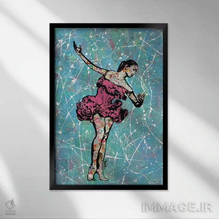 تابلو رقاص باله اثر امی اسمیت - نمای قابدار مشکی