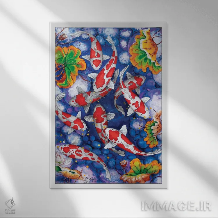 تابلو کوی قرمز اثر آرلت اسمولکو - نمای قابدار سفید