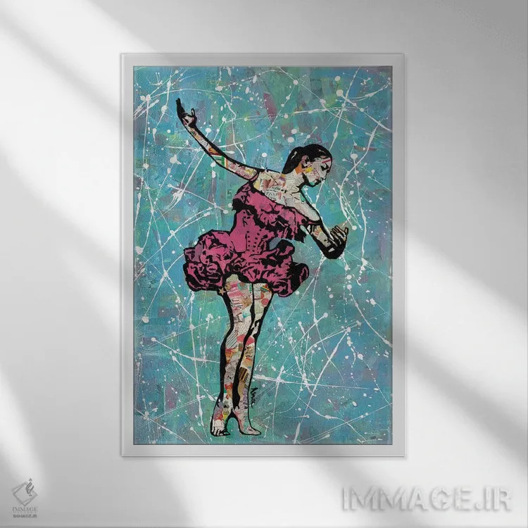 تابلو رقاص باله اثر امی اسمیت - نمای قابدار سفید