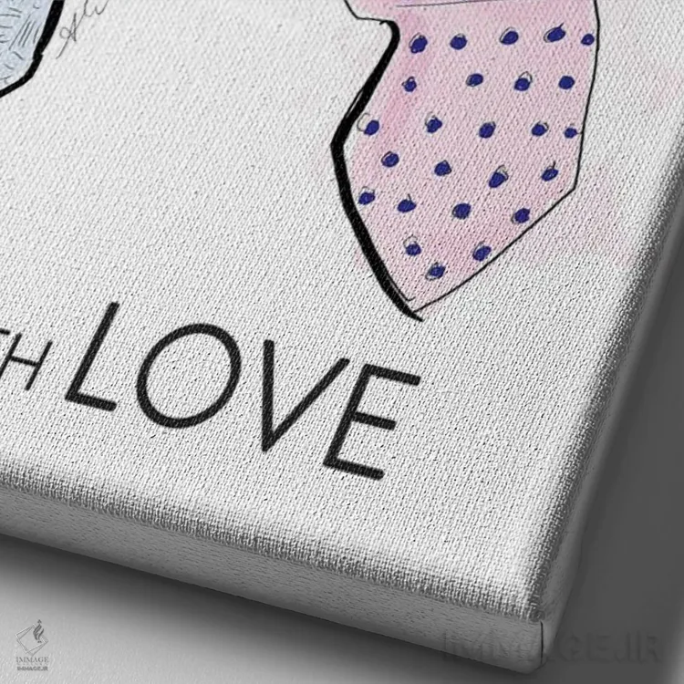 تابلو گرهخورده با عشق اثر آلیسون پِتری - نمای نزدیک بافت بوم
