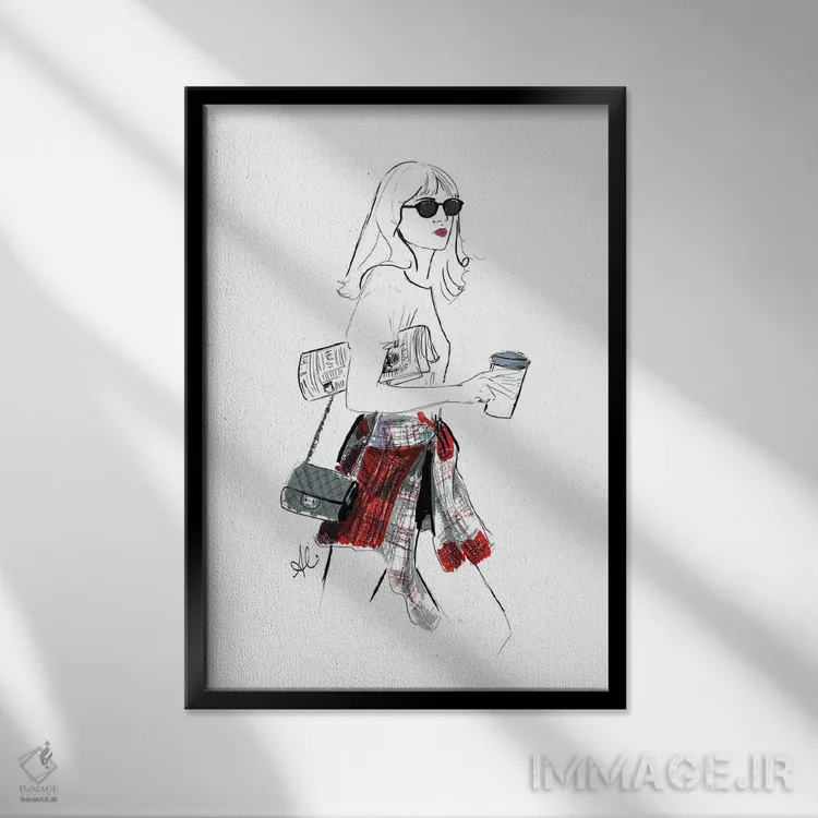 تابلو الکسا (نام خاص) اثر آلیسون پِتری - نمای قابدار مشکی