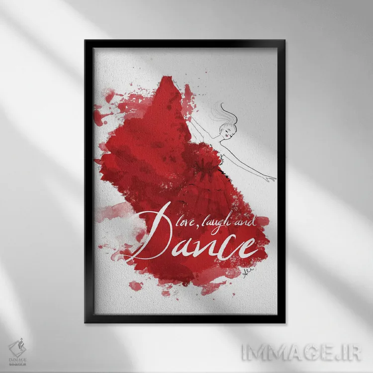 تابلو پاشش رقص اثر آلیسون پِتری - نمای قابدار مشکی