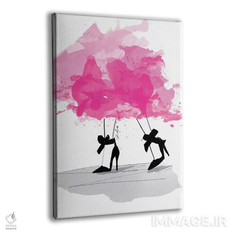 تابلو زیبا در صورتی اثر آلیسون پِتری - نمای پرسپکتیو محصول