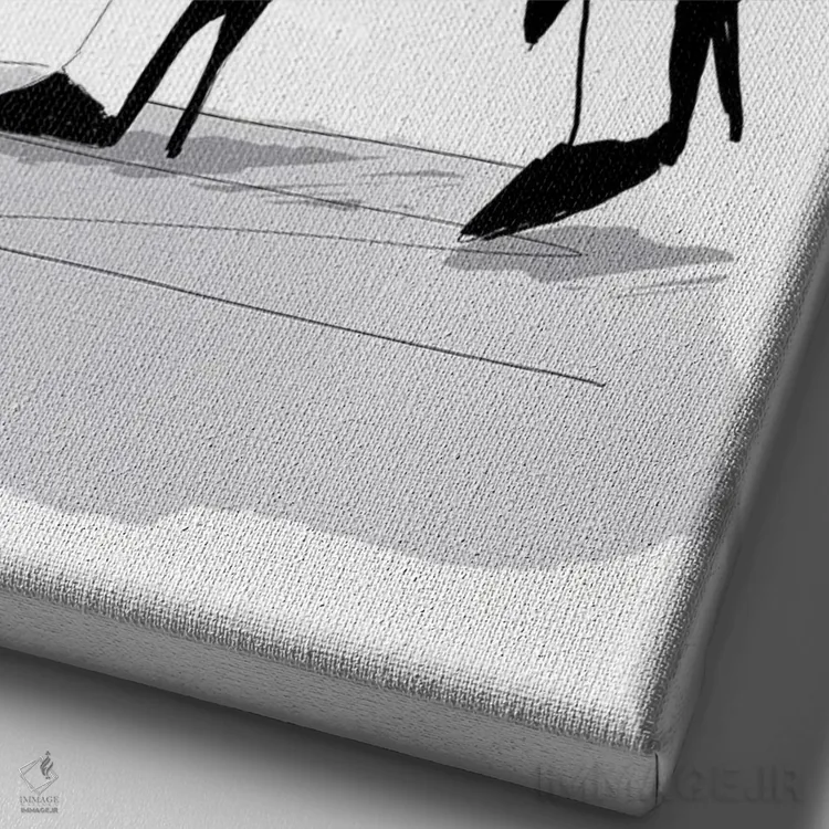 تابلو زیبا در صورتی اثر آلیسون پِتری - نمای نزدیک بافت بوم