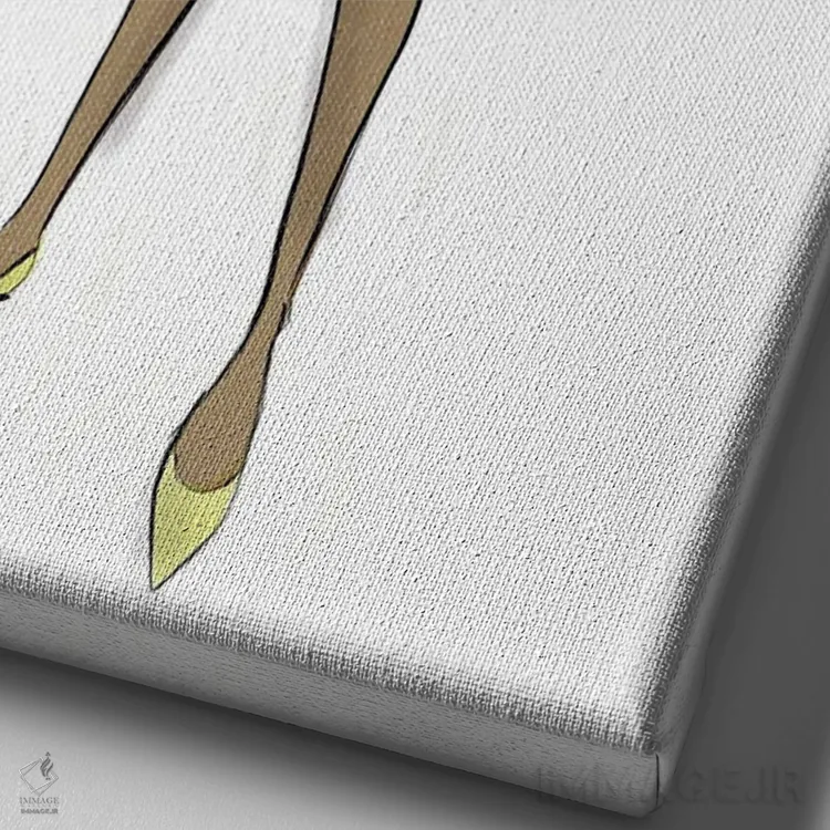 تابلو شیک زرد اثر آلیسون پِتری - نمای نزدیک بافت بوم