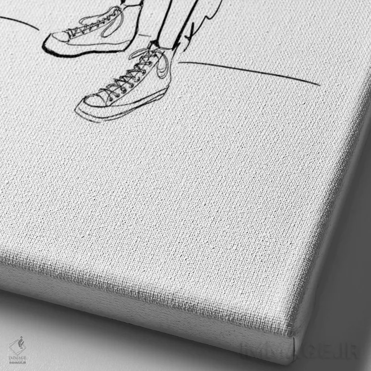 تابلو بانوی پلنگی اثر آلیسون پِتری - نمای نزدیک بافت بوم
