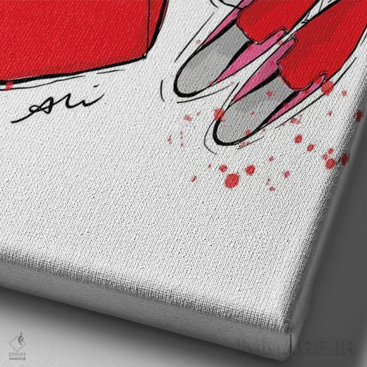 تابلو چه کسی، چه چیزی، چه میپوشد اثر آلیسون پِتری - نمای نزدیک بافت بوم