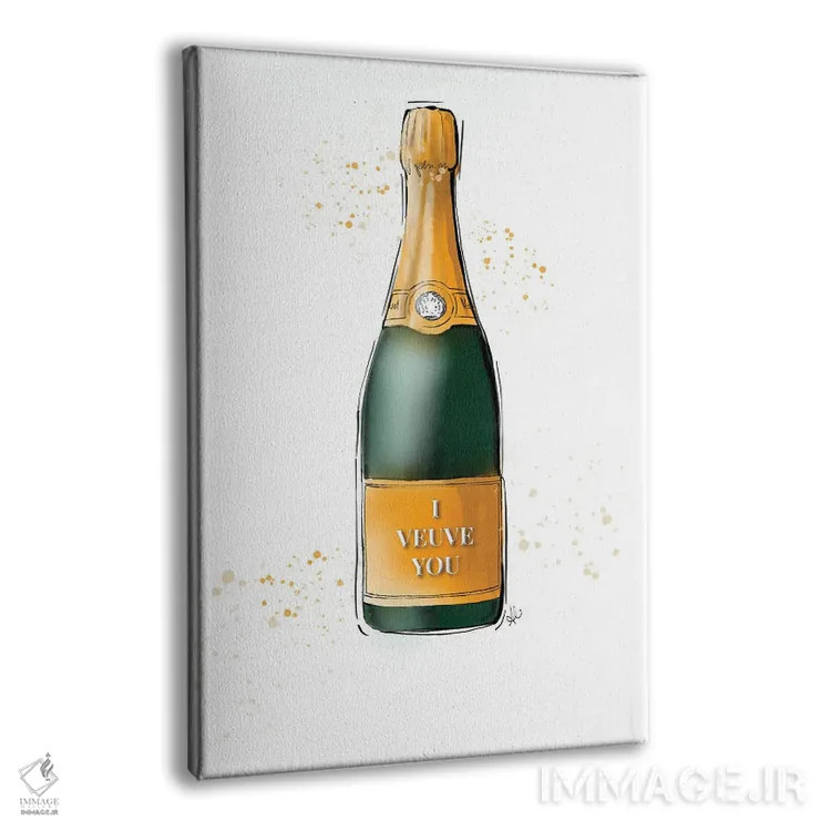 تابلو من تو را دوست دارم (با بازی واژه Veuve) اثر آلیسون پِتری - نمای پرسپکتیو محصول