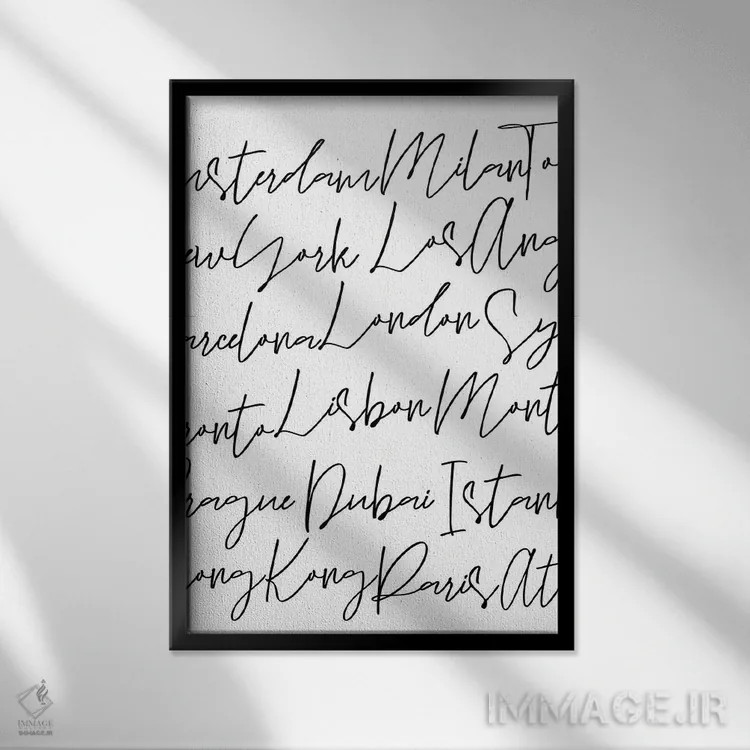 تابلو نوشته شهری اثر آلیسون پِتری - نمای قابدار مشکی