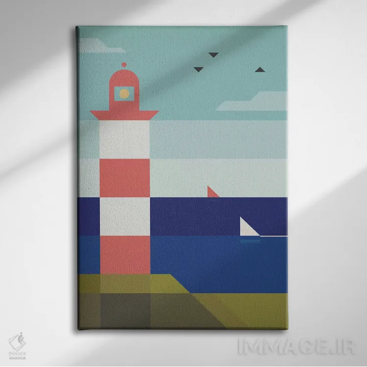 تابلو فانوس دریایی اثر آنتونی اسکوییزاتو - نمای روبهرو روی دیوار