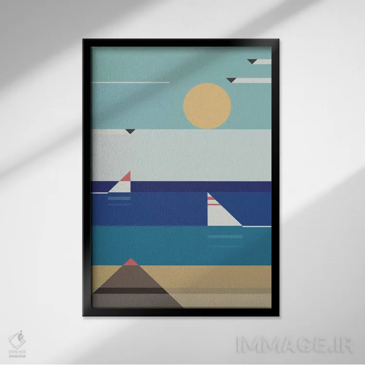 تابلو دریای آرام اثر آنتونی اسکوییزاتو - نمای قابدار مشکی