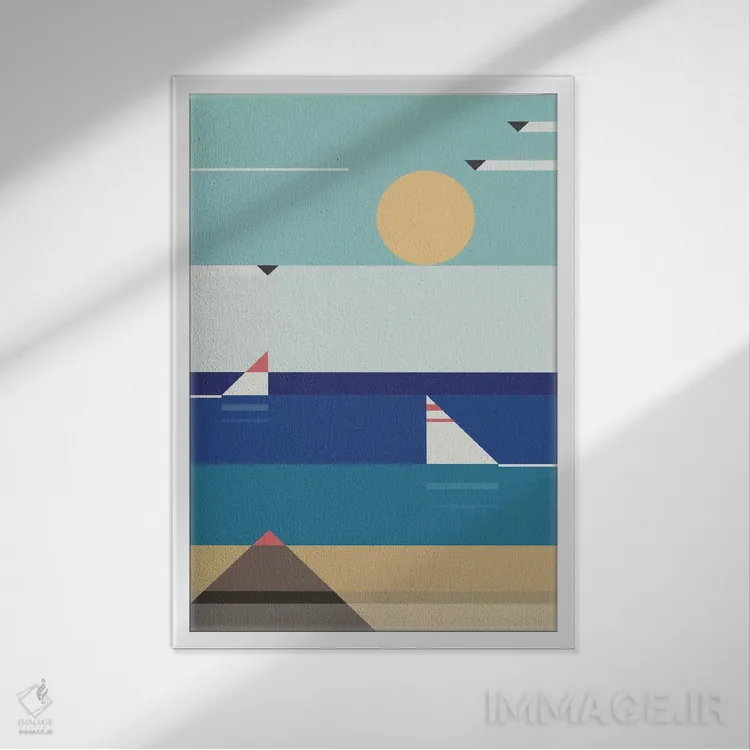 تابلو دریای آرام اثر آنتونی اسکوییزاتو - نمای قابدار سفید