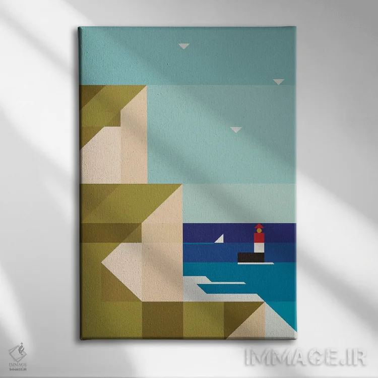 تابلو صخرههای دریایی اثر آنتونی اسکوییزاتو - نمای روبهرو روی دیوار