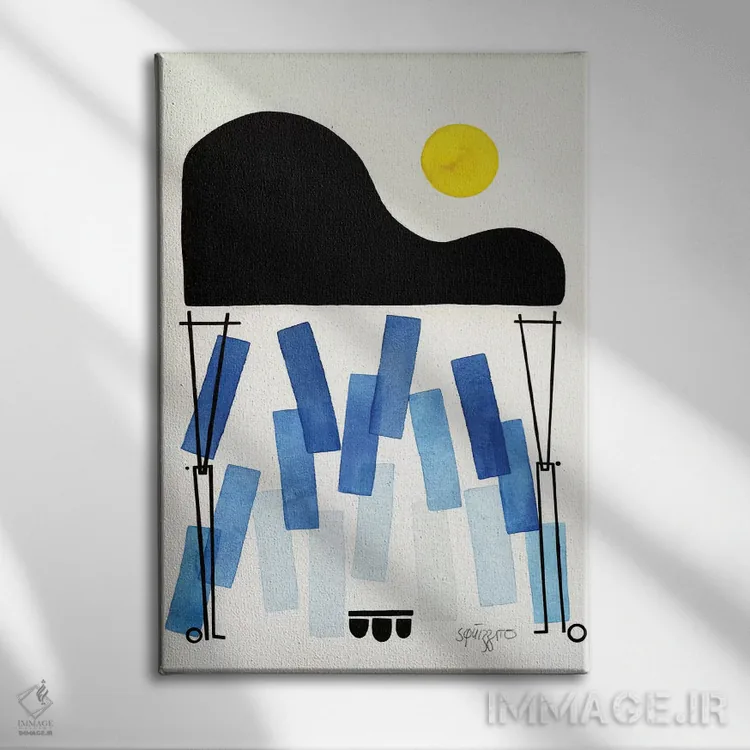 تابلو یادداشتهای بلوز اثر آنتونی اسکوییزاتو - نمای روبهرو روی دیوار