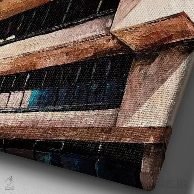 تابلو شهر دالاس اثر آنتونی اسکوییزاتو - نمای نزدیک بافت بوم