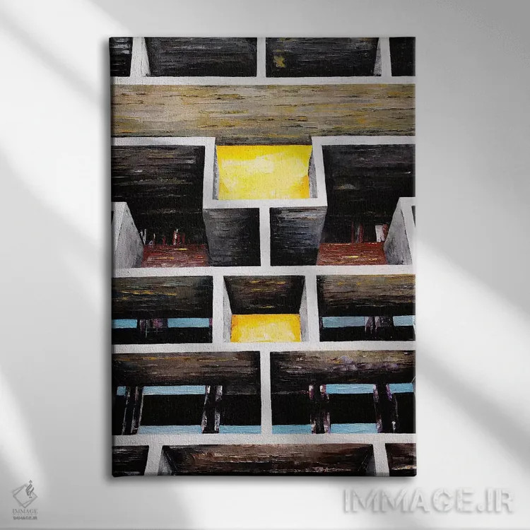 تابلو لوکوربوزیه چاندیگار (شهر هند) اثر آنتونی اسکوییزاتو - نمای روبهرو روی دیوار