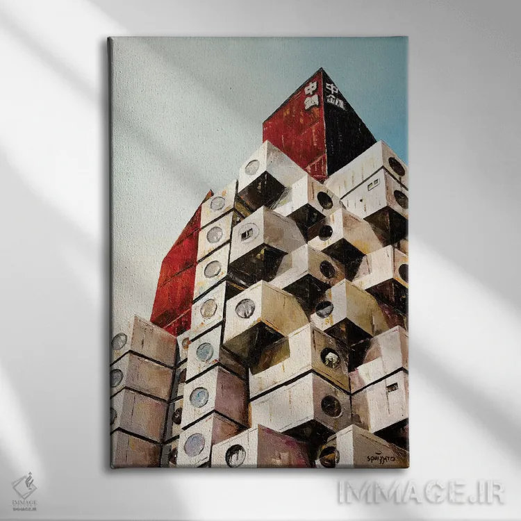 تابلو برج ناکاگین (توکیو) اثر آنتونی اسکوییزاتو - نمای روبهرو روی دیوار