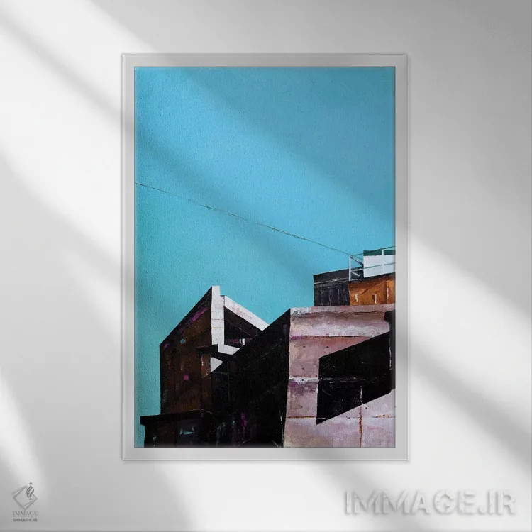 تابلو خرز (شهر در اسپانیا) اثر آنتونی اسکوییزاتو - نمای قابدار سفید