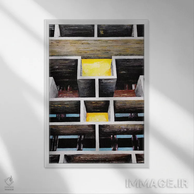 تابلو لوکوربوزیه چاندیگار (شهر هند) اثر آنتونی اسکوییزاتو - نمای قابدار سفید