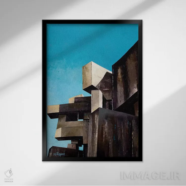 تابلو وترابا (هنرمند یا بنا) اثر آنتونی اسکوییزاتو - نمای قابدار مشکی