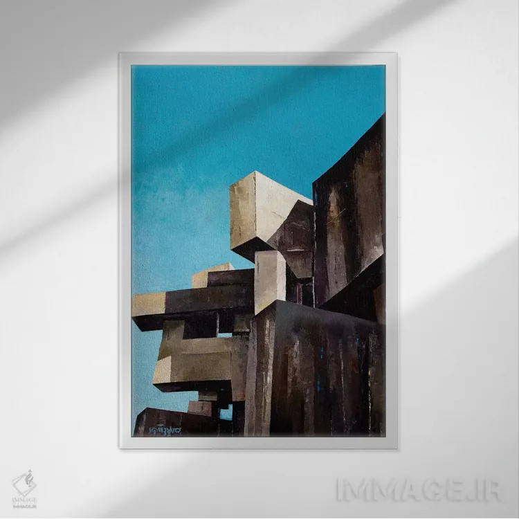 تابلو وترابا (هنرمند یا بنا) اثر آنتونی اسکوییزاتو - نمای قابدار سفید