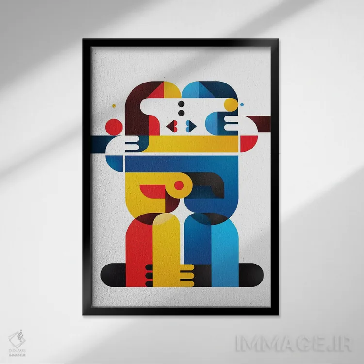 تابلو بوسه در توکیو اثر آنتونی اسکوییزاتو - نمای قابدار مشکی