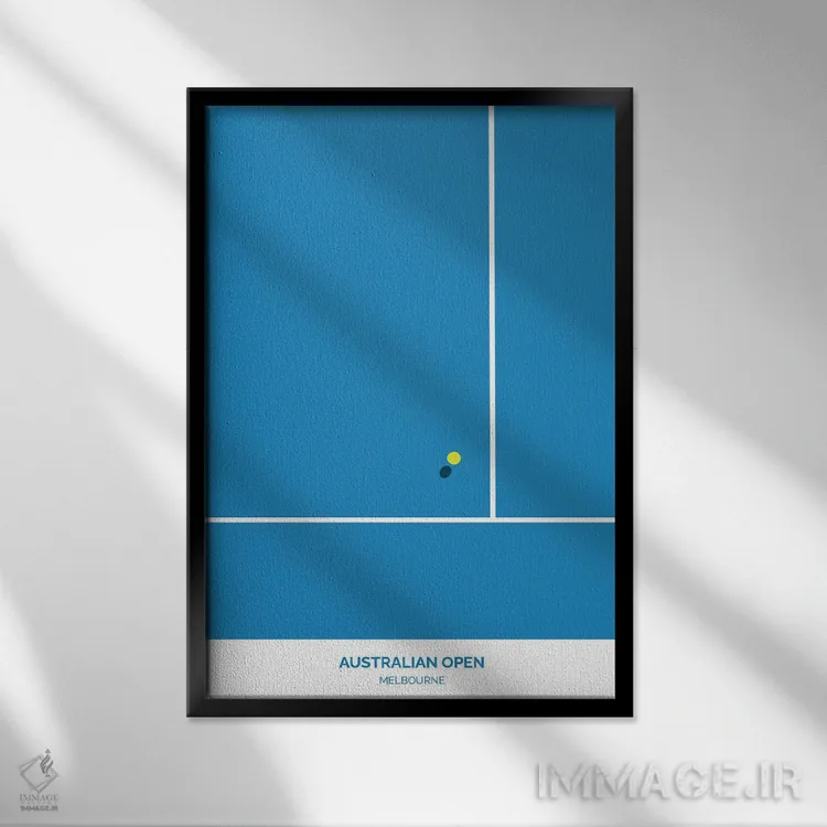 تابلو اوپن استرالیا (تنیس) اثر آویسیکس - نمای قابدار مشکی