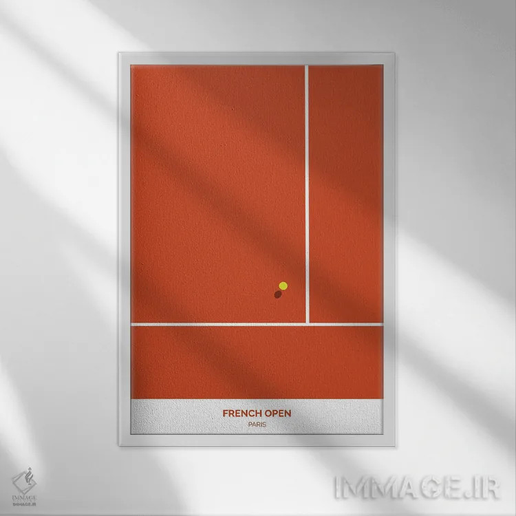 تابلو اوپن فرانسه (تنیس) اثر آویسیکس - نمای قابدار سفید