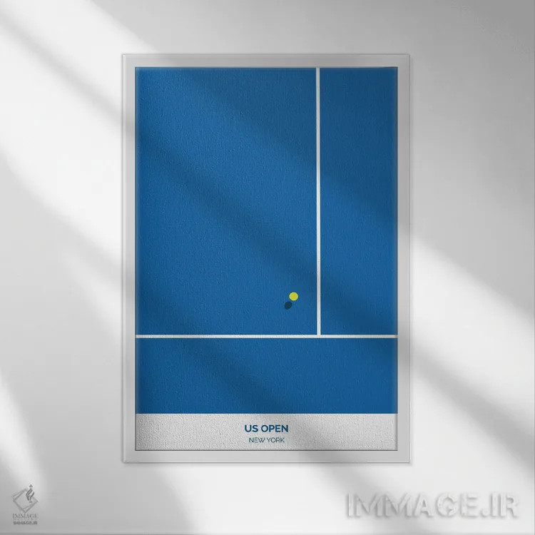 تابلو یو اس اوپن (تنیس) اثر آویسیکس - نمای قابدار سفید