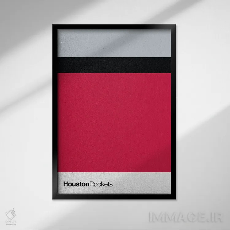 تابلو بسکتبال هیوستون راکتس اثر آویسیکس - نمای قابدار مشکی