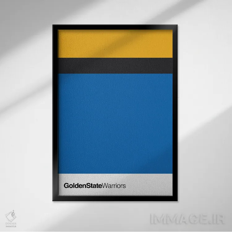 تابلو بسکتبال گلدن استیت وریرز اثر آویسیکس - نمای قابدار مشکی
