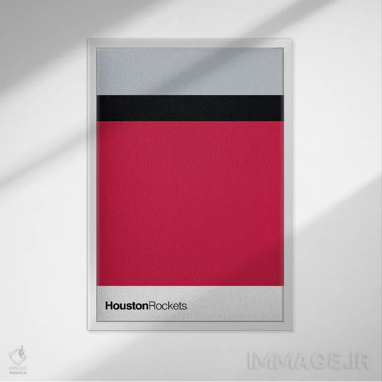 تابلو بسکتبال هیوستون راکتس اثر آویسیکس - نمای قابدار سفید