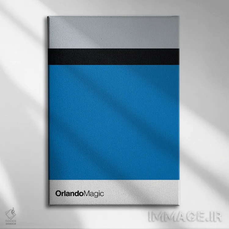 تابلو بسکتبال اورلاندو مجیک (تیم NBA) اثر آویسیکس - نمای روبهرو روی دیوار