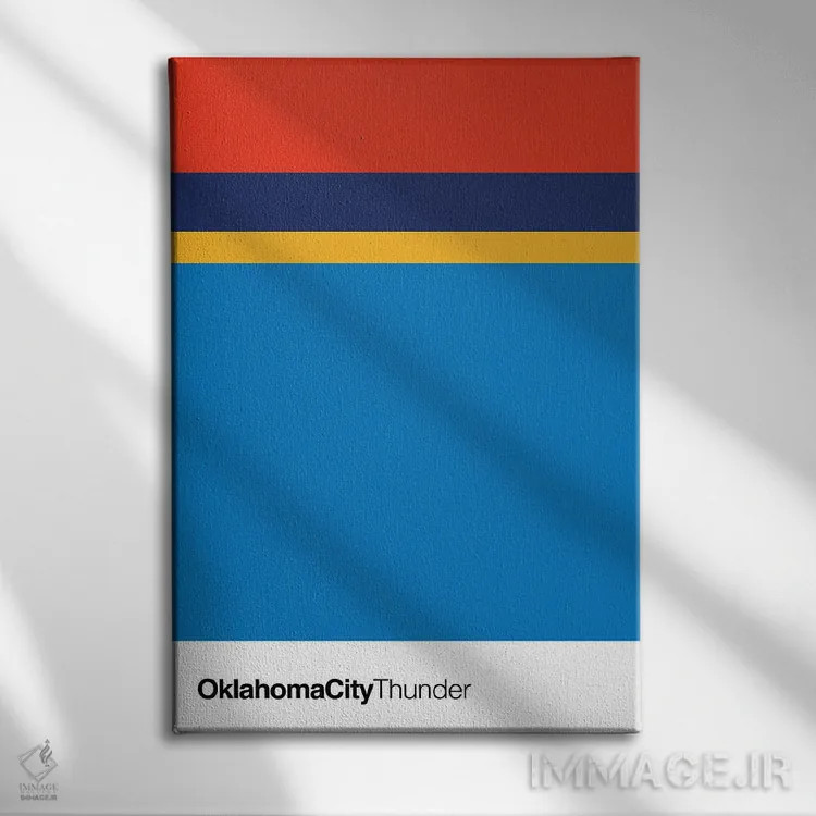 تابلو بسکتبال اکلاهما سیتی تاندر (تیم NBA) اثر آویسیکس - نمای روبهرو روی دیوار