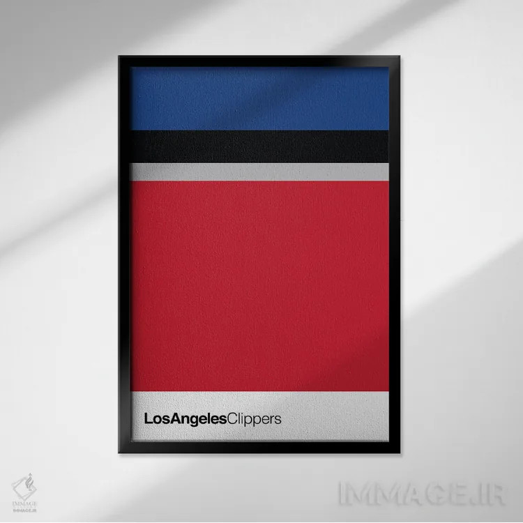 تابلو بسکتبال لسآنجلس کلیپرز اثر آویسیکس - نمای قابدار مشکی